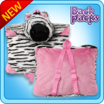 Authentic Pillow Pet Zebra Backpack  for Notebooks and Tablets Plush Toy Gift - $29.95