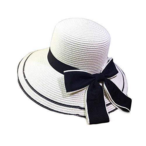 PANDA SUPERSTORE Women Sun Beach Hats Wide Brim Packable Straw Hats Foldable Buc