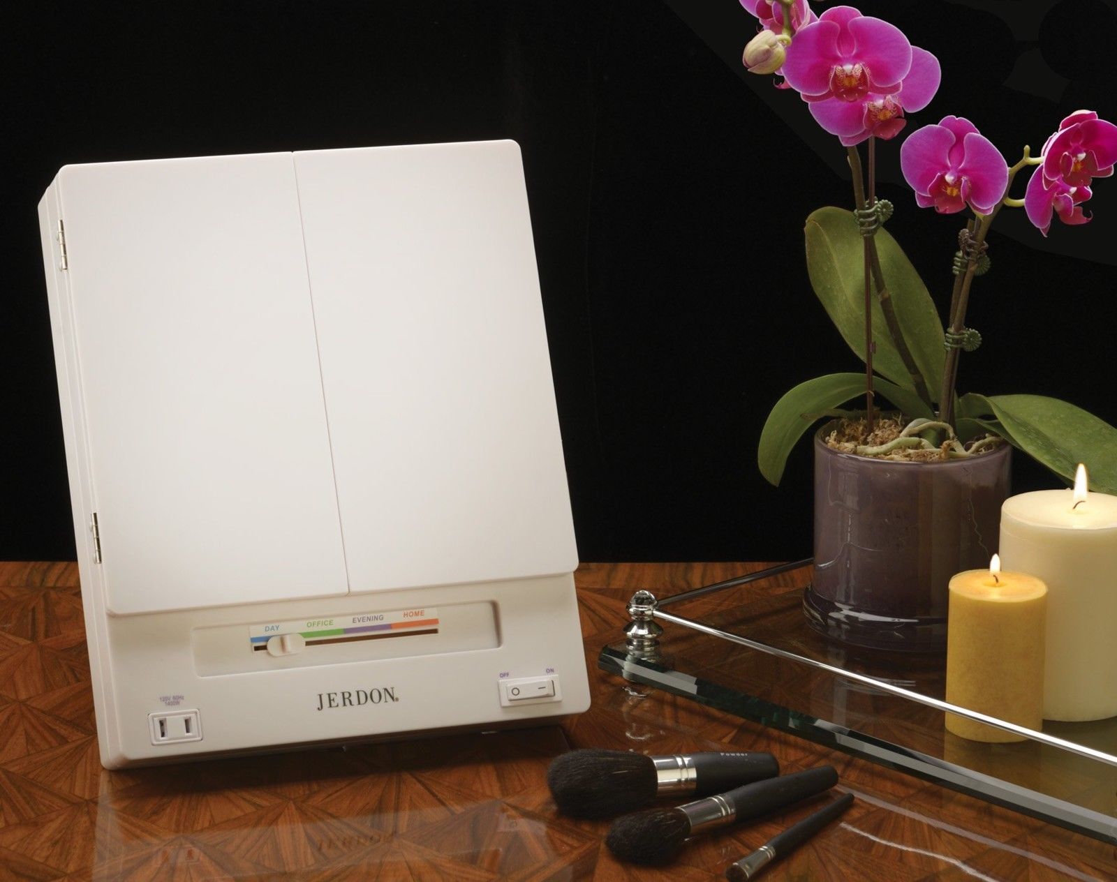 Jerdon Tri Fold Two Sided Lighted Makeup And 47 Similar Items Jerdon Tri Fold Two Sided Lighted Makeup Mirror With 5x Magnification White Fin