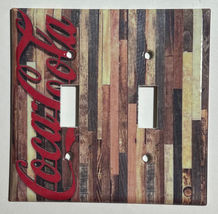 Barn Wood Coke Logo Coca Cola Light Switch Outlet wall Cover Plate Home Decor image 5