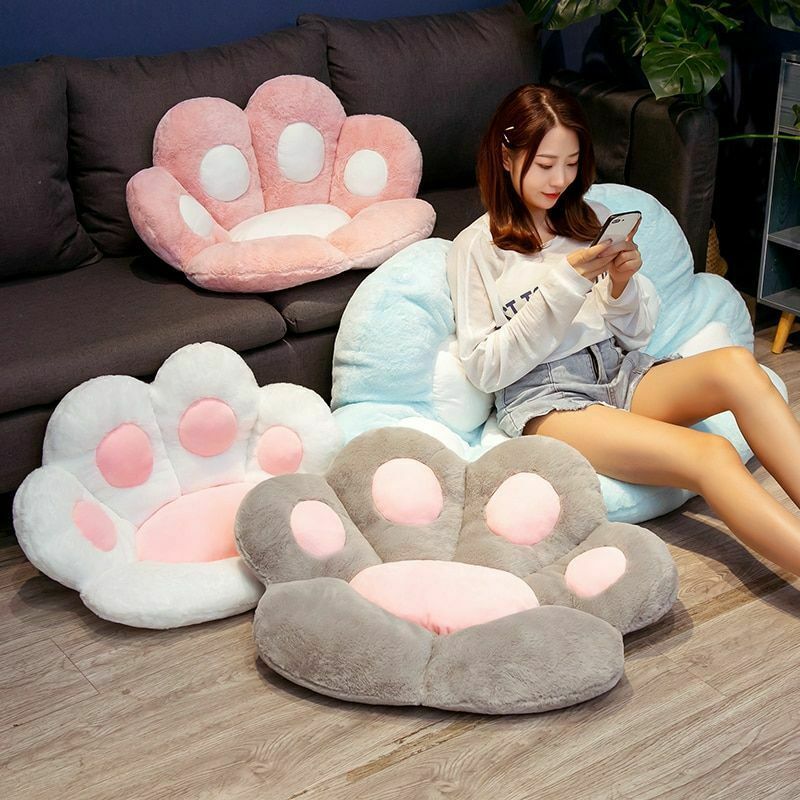 Fluffy Fur Plush Armchair Seat Cat Paw Soft Cushion Pillow Sofa Chair Home Decor