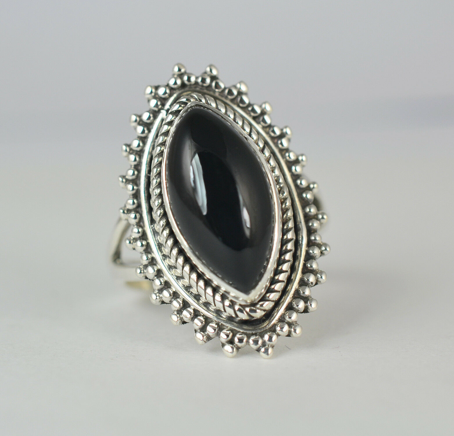 Black Onyx Marquise 925 Solid Sterling Silver Handmade Women Designer Ring