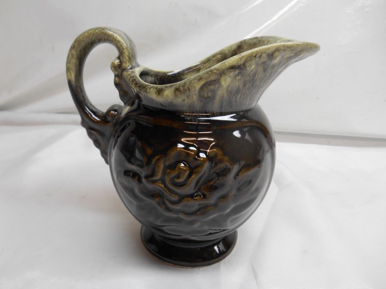 Old Vtg HULL POTTERY A50 Pitcher Geen Drip Dinnerware Hull