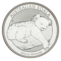 2012 Australien Argent 1oz Koala (Bu État) Km #1840 - $57.16