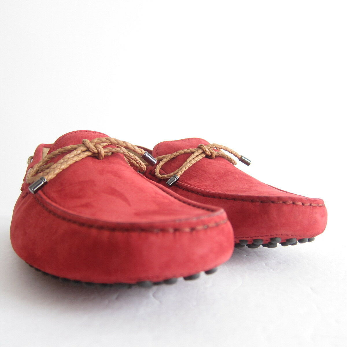 P329129 New Tods Gommini Red Suede Driving Shoe Size US 9