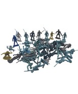 Vtg Marx ? Civil War &amp; World War II Soldiers Plastic Toy Gray Blue 47 Pi... - $93.32