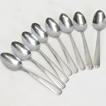 Oneida Fluted Rose Teaspoons Thor 6&quot; Lot of 8 - $29.39