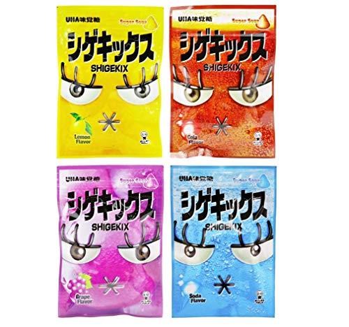 Japan UHA SHIGEKIX x4 favor, Super Sour Cola,Lemon,Soda,Grape GUMMY candy Fresh