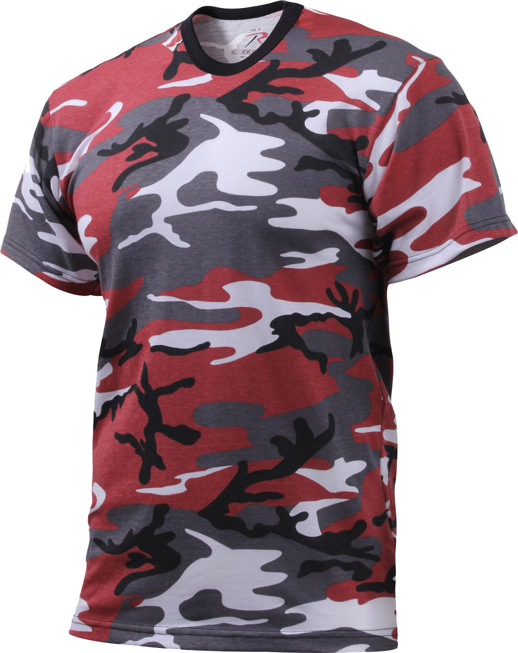 Mens Red Camouflage Tactical Military Short Sleeve T-Shirt - T-Shirts ...