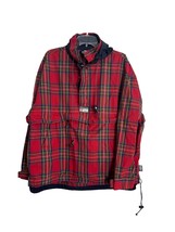 Vintage Chaps Ralph Lauren Mens Size Large Anorak Jacket Red Plaid Windbreaker - $38.61
