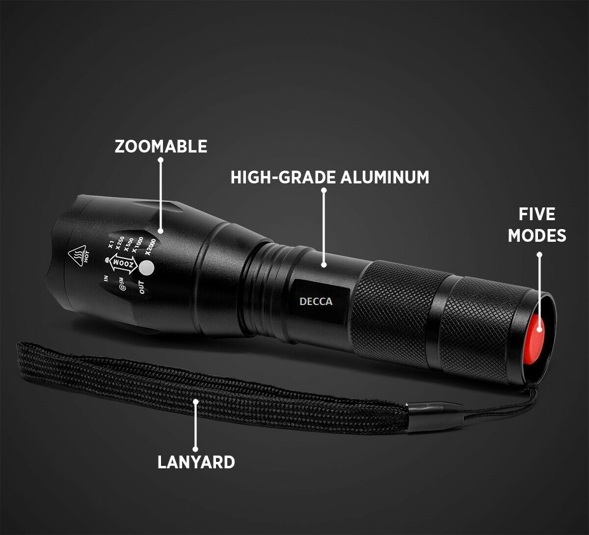 2 LED Tactical Flashlights Military Grade Torch 2 Super Bright Handheld