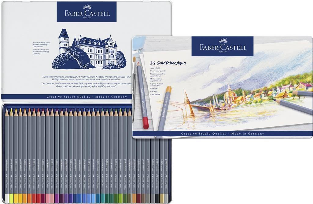 Faber-Castell Goldfaber Aqua Watercolour Pencil in Metal Tin (Pack of 36)