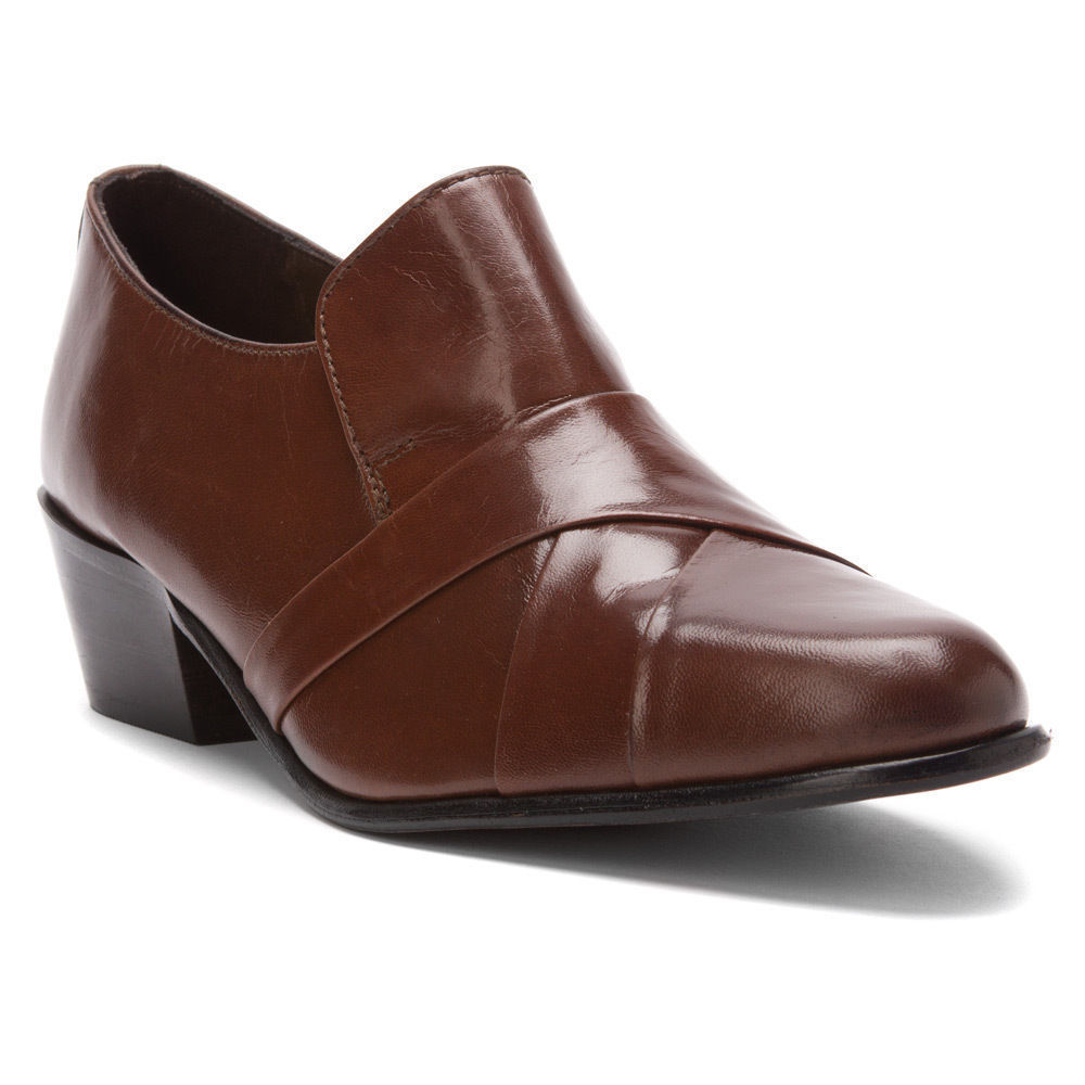 Mens Stacy Adams Soto Leather Dress Shoes Cuban Heel Cognac loafer