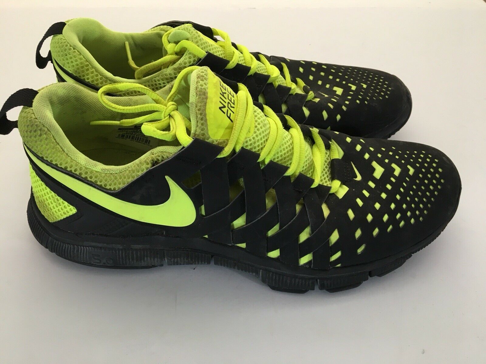 Nike Free Trainer Black Neon Yellow Men’s Sz 11.5 579809-002 - Athletic