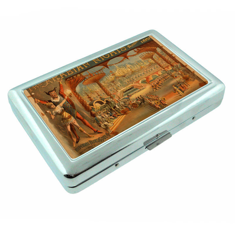 Vintage Poster D184 Silver Cigarette Case Card Holder The Arabian