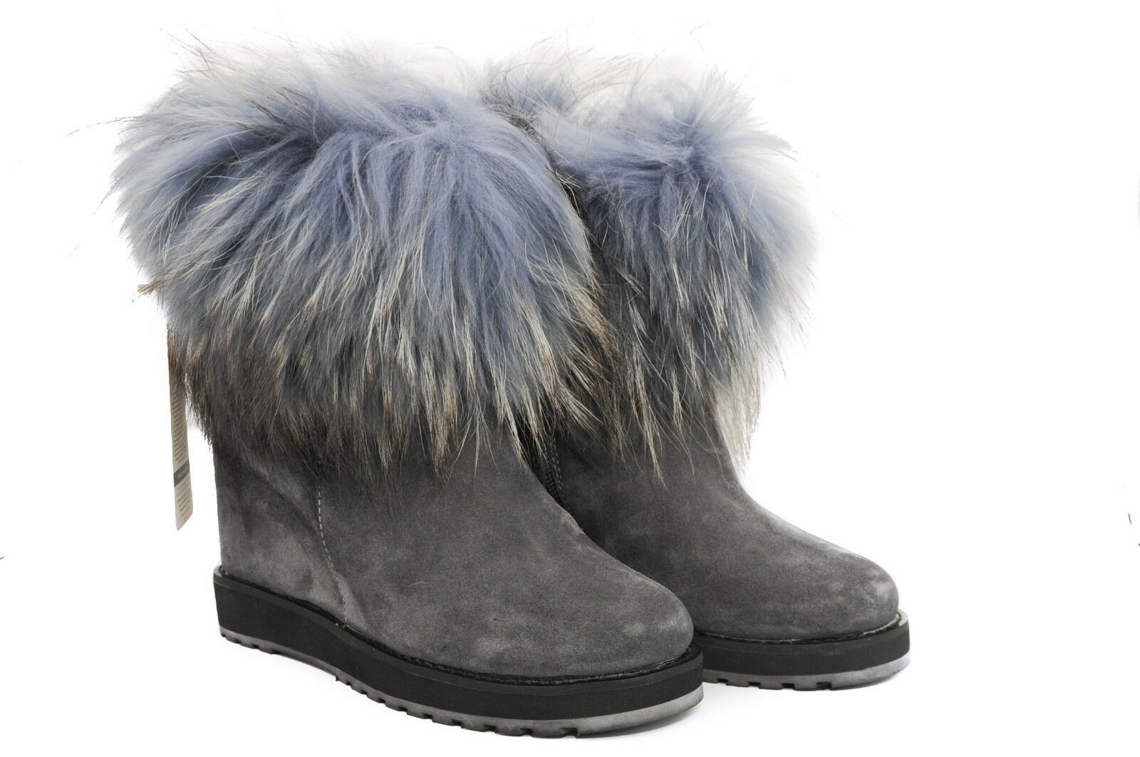 Pegia Suede Lined Pure Wool Winter Ankle Boots with Inner Raised Heel Fur Trim Boots