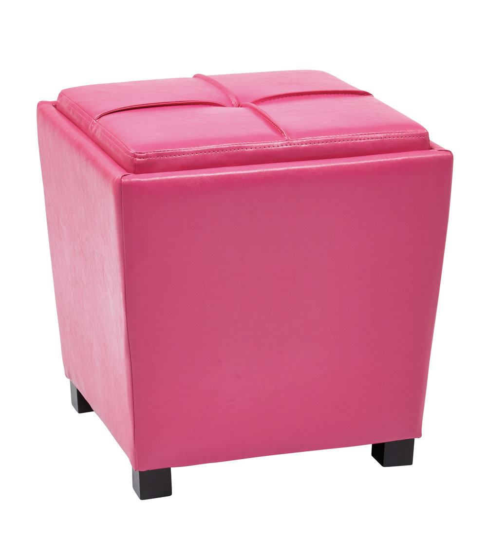2 PIECE SET Choice of Color Storage Ottoman w/Tray PLUS Extra