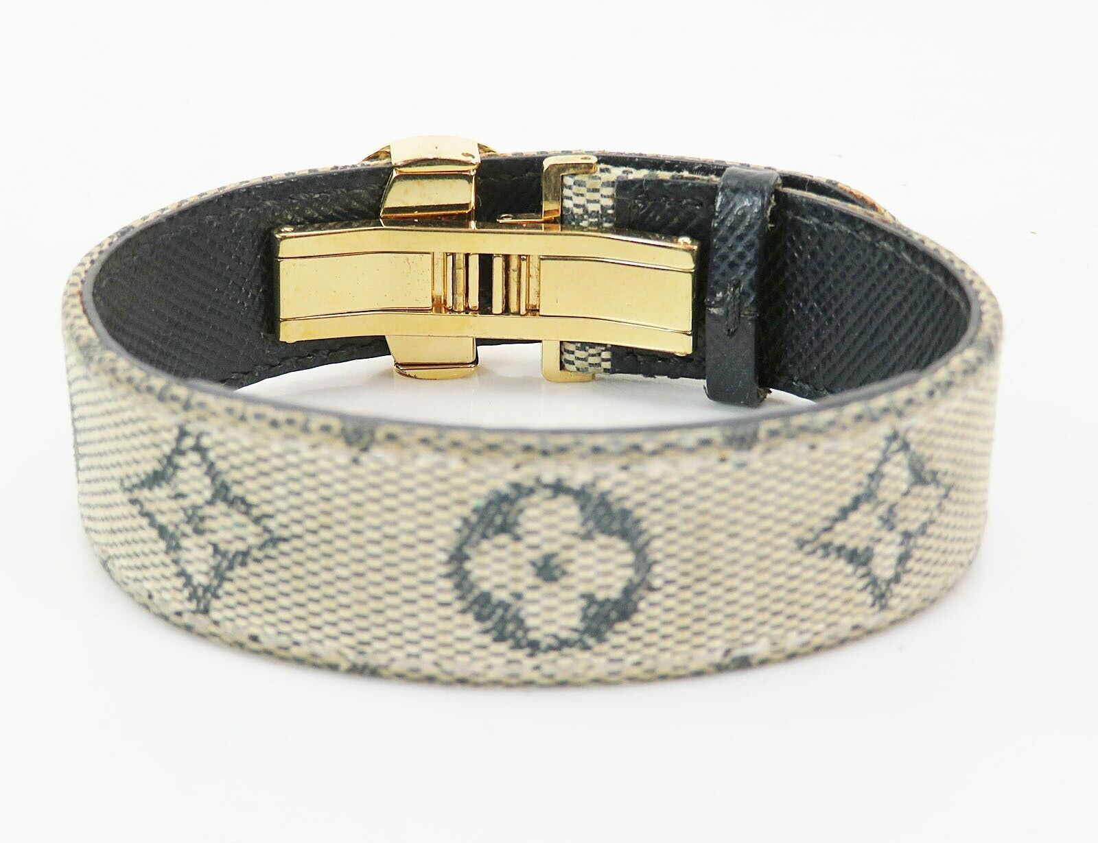 Authentic LOUIS VUITTON Blue Denim and Goldtone Wish Bracelet #31957 - Bracelets