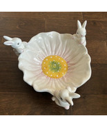 Maxcera Easter Bunny Themed Peony Serving Bowl candy Dish - $39.99