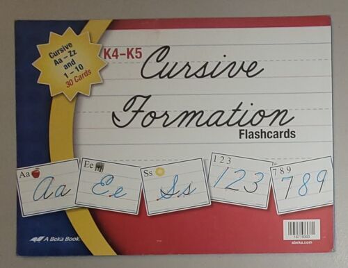 Abeka K4 K5 1st 2nd 3rd Abeka Cursive Formation Flashcards 1 Set You Pick Visual School