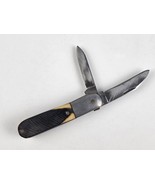 Vintage Queen Steel #22 Clip Blade Barlow Knife Sawcut Bovine Bone Handle - $59.39