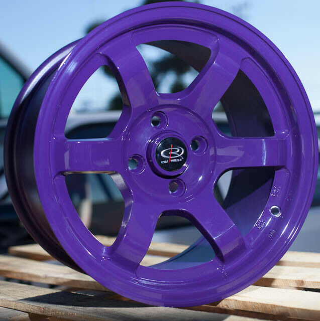 One 15x8 Rota Grid Concave 4x100 20 Violet Wheels Rims - Wheels