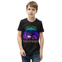 Wings of fire i am a Lying Nightwing Retro Youth Short Sleeve T-Shirt Black - $19.60
