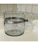 Vintage Pyrex Flameware 7756 Coffee Pot Glass Percolator 6 Cup POT+LID O... - $40.00
