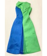 Vintage Barbie Patio Party #1692 Hostess Blue &amp; Green Satin Dress  324-01 - $45.00