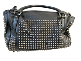 Black Burberry Studded Leather Satchel Shoulder Bag Purse Handbag Italy COA image 8
