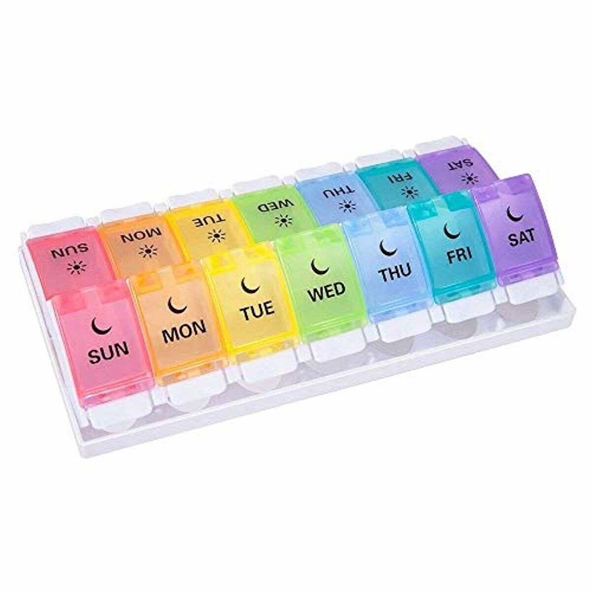 Weekly Pill Organizer 7 Day (Twice-a-Day), Sukuos Large Daily Pill ...