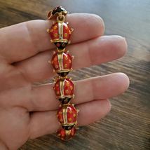 Vintage Bracelet with Ladybugs, Ladybug Jewelry, Fun Kitsch Jewelry Gift image 5