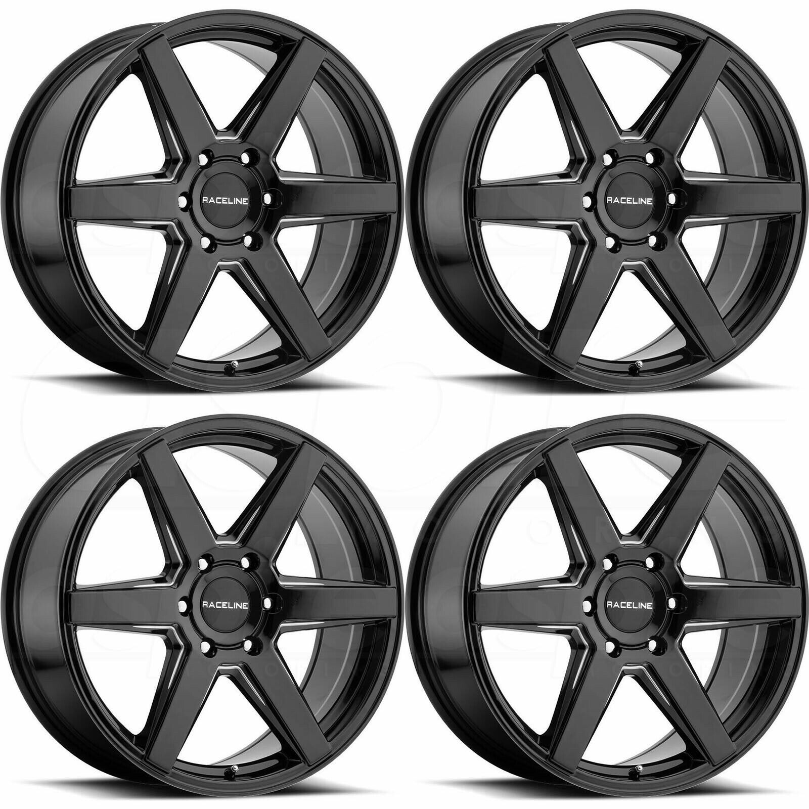 18x8 Raceline 156B Surge 6x5.5/6x139.7 35 Black Wheels Rims Set(4) - Wheels