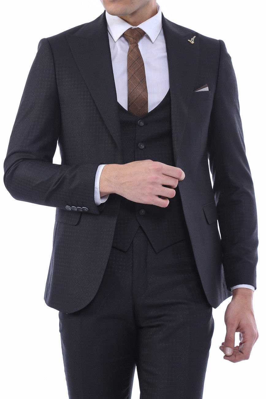 Men 3pc Vested Suit European WESSI by J.VALINTIN European Slim Fit 127