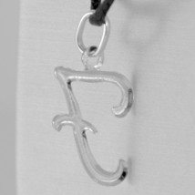 18K WHITE GOLD PENDANT CHARM INITIAL LETTER F, MADE IN ITALY 1.0 INCHES, 25 MM image 2