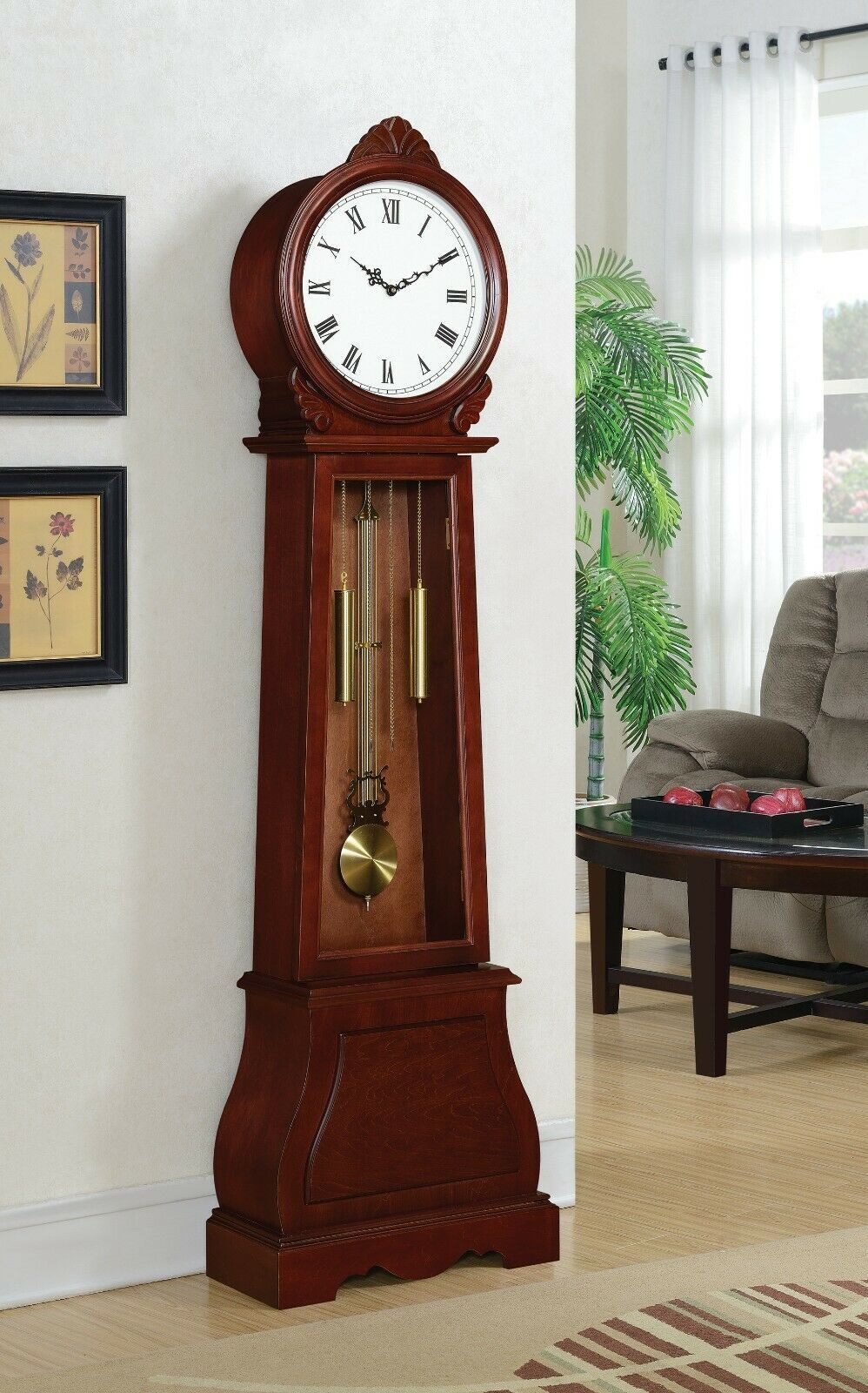 Traditional Grandfather Clock, Westminster Clock Chimes & Pendulum