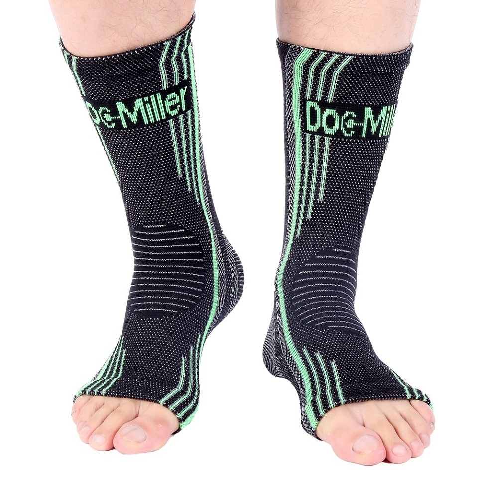 Doc Miller Ankle Brace Compression - Support Sleeve 1 Pair (Green, XXL)