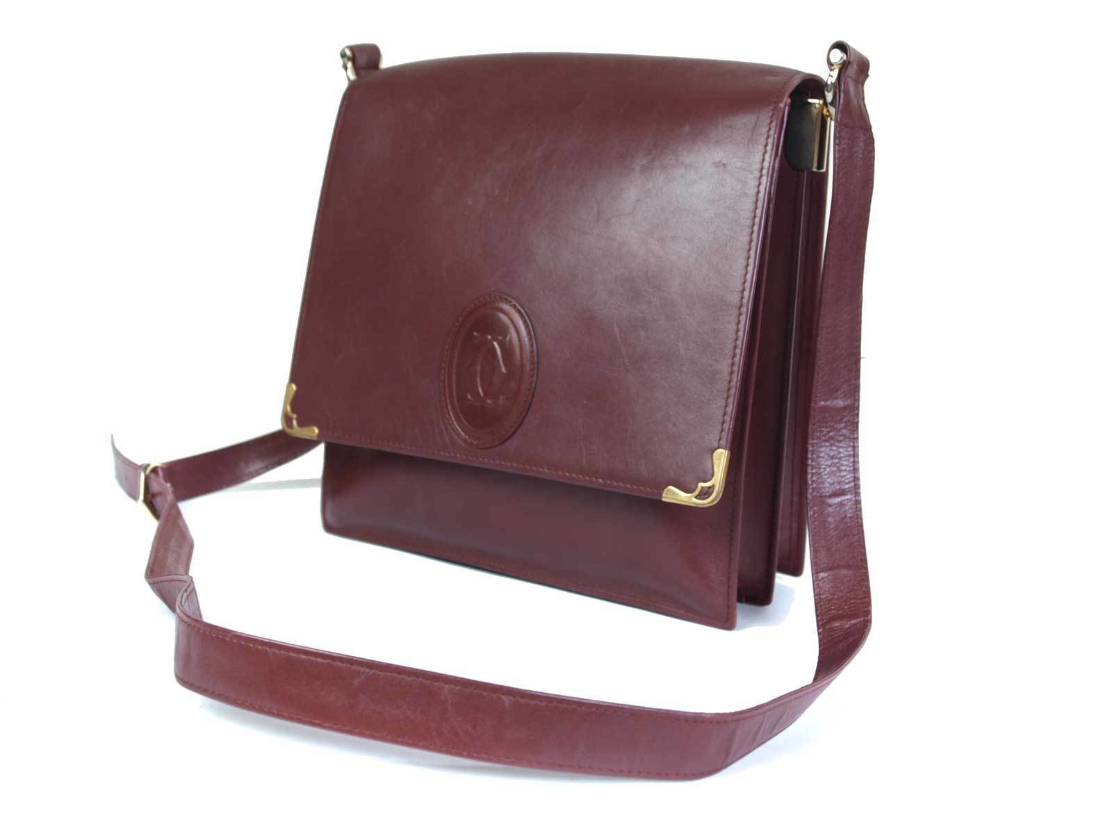 Authentic CARTIER Cartier Must De Vintage Bordeaux Shoulder Bag