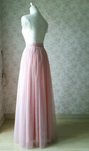 Womens Long Tulle Skirt, Pink Long Tulle Skirt, Bridesmaid Outfit, Plus Size image 5