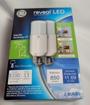 GE Reveal LED Light 75W/14W Stick Light 2 Pack Non Dimmable850 Lumens New - $11.87