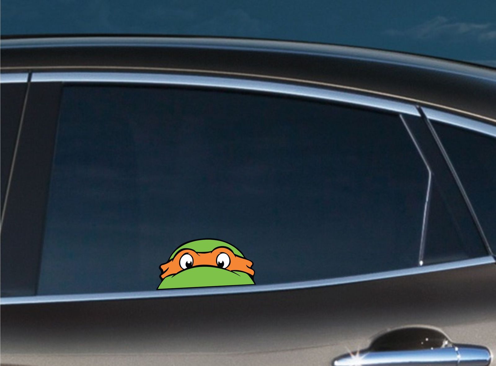 Michelangelo Peeking Macbook Window Vinyl Decal Sticker Cartoon Ninja Turtles