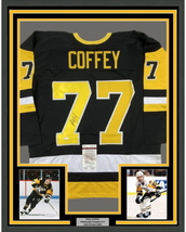 Framed Autographed/Signed Paul Coffey 33x42 Pittsburgh Black Jersey Jsa Coa - $474.99