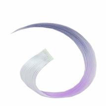 2 Pieces Of Fashionable Invisible Hair Extension Wig Piece, Purple And White