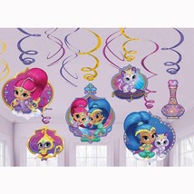 Shimmer and Shine Swirl Hanging Decorations Birthday Party Supplies 12 Piece NEW - $3.95