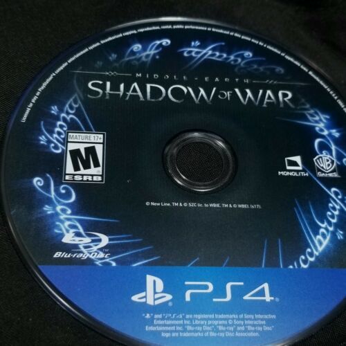 Middle-earth: Shadow of War Sony PlayStation 4 PS4 Disc Only
