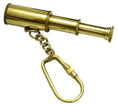 Lots Of 100 Brass Telescope Key Chain 3" - Nautical Gift - Brass Key Ring - Naut
