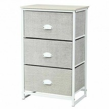 Nightstand Side Table Storage Tower Dresser Chest with 3 Drawers-Gray - ... - $96.67