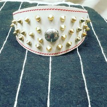 Real Leather Dog Collar with brass studs - $64.65+