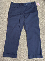 girls nautica school uniform cropped pants navy blue size 14 - $12.51