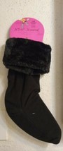 Betsey Johnson Cozy Boot Liner Socks Calf Height Sz S/M Women&#39;s NWT Black - $18.66